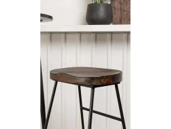 Vente-unique Barmeubel-Plaza Barmeubelset Bartafel Zwart En 2 Ozark Barstoelen Naturel.