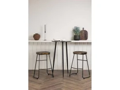 Vente-unique Barmeubel-Plaza Barmeubelset Bartafel Zwart En 2 Ozark Barstoelen Naturel.