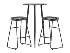Vente-unique Barmeubel-Plaza Barmeubelset Bartafel Zwart En 2 Ozark Barstoelen Naturel.