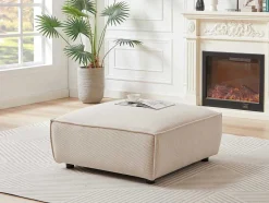 PASCAL MORABITO Poef-Poef Van Beige Ribfluweel Borore - Van