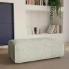 Vente-unique Poef-Poef Van Beige Ribfluweel Amelia