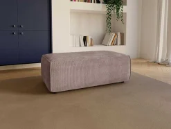 Vente-unique Speciale Modellen Zitbanken & Fauteuils-Poef Van Lichtpaars Ribfluweel Amelia