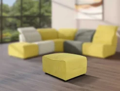 Vente-unique Poef-Pouf Voor Moduleerbare Comfortzitbank Symposion In Stof - Geel