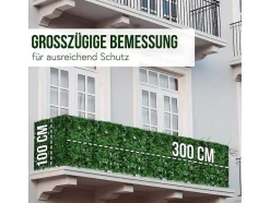 Vente-unique Afscherming En Omheining-Privacyscherm Balkon N77 Ii Blad, 300X100Cm Donker Blad