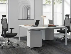 Workēa Kantoormeubilair-Professioneel Bureau Voor 2 Personen - Wit - L120 Cm - Downtown