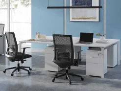 Workēa Kantoormeubilair-Professioneel Bureau Voor 4 Personen - Wit - L140 Cm - Downtown