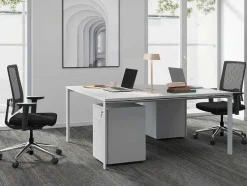 Workēa Kantoormeubilair-Professioneel Bureau Voor 2 Personen - Wit - L160 Cm - Downtown