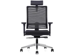 Workēa Bureaustoel-Professionele Ergonomische Bureaustoel - Met Hoofdsteun - Stof - Zwart - Wallstreet