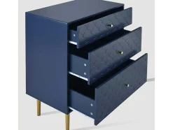 ModernLuxe Ladekast-Ragement Ladekast Voor Slaapkamer - 3 Lades - Donkerblauw