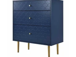 ModernLuxe Ladekast-Ragement Ladekast Voor Slaapkamer - 3 Lades - Donkerblauw
