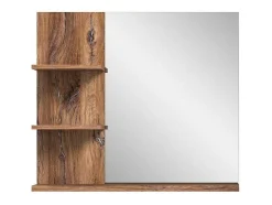 Vente-unique Accessoires & Spiegels-Ramon Spiegel Bad 80Cm 3 Planken Grijs,Eik Decor.