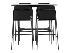 Vente-unique Barmeubel-Rax Barmeubelset Bartafel Zwart En 4 Tvist Barstoelen Zwart.