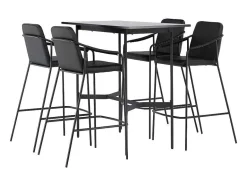 Vente-unique Barmeubel-Rax Barmeubelset Bartafel Zwart En 4 Tvist Barstoelen Zwart.