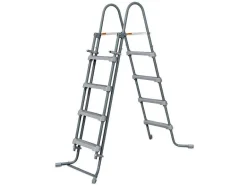 Vente-unique Zwembad-Rechthoekig Grijs Buizenzwembad Met Filterpomp Met Patroon - L549 X D274 X H132 Cm - Zamora