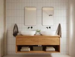 OZAIA Accessoires & Spiegels-Rechthoekige Badkamerspiegel Zwart Contour - 50X80 Cm - Demetria