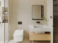 OZAIA Accessoires & Spiegels-Rechthoekige Badkamerspiegel Met Opbergplankje - 60 X 80 Cm Erasmo