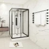 Shower & Design Douchecabine-Rechthoekige Douchecabine Met Massagestralen Plaatsingsrichting Naar Keuze L120 X B80 X H215 Cm Sulipa