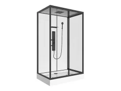 Shower & Design Douchecabine-Rechthoekige Douchecabine Met Massagestralen Plaatsingsrichting Naar Keuze L120 X B80 X H215 Cm Sulipa