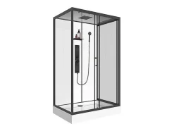 Shower & Design Douchecabine-Rechthoekige Douchecabine Met Massagestralen Plaatsingsrichting Naar Keuze L120 X B80 X H215 Cm Sulipa