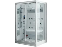 Shower & Design Douchecabine-Rechthoekige Douchecabine Met Balneotherapie En Hamam Arthemis - 12 Massagestralen