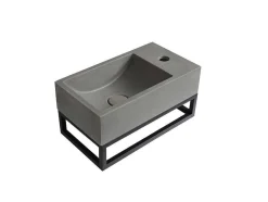 Shower & Design Muurkast Badkamer-Rechthoekige Hangende Wastafel Met Drager - L40 X B22 Cm - Uchami