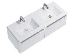 Shower & Design Wastafel-Rechthoekige Keramische Wastafel - Wit - 122 X 46,5 Cm - Motiac