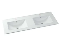 Shower & Design Wastafel-Rechthoekige Keramische Wastafel - Wit - 122 X 46,5 Cm - Motiac