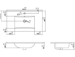Shower & Design Wastafel-Rechthoekige Keramische Wastafel - Wit - 81 X 46,5 Cm - Motiac