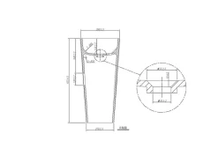 Shower & Design Wastafel-Rechthoekige Staande Wastafel Van Solid Surface - Wit - Tilicho