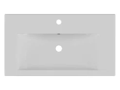 Shower & Design Wastafel-Rechthoekige Voorbouwwastafel Voor Badkamer Van Keramiek - 71,5 Cm - Wit - Yasmac Ii
