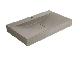 Shower & Design Wastafel-Rechthoekige Wastafel Om Te Plaatsen Van Beton - L80 X B48 Cm - Serov