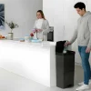 OZAIA Keukenaccessoire En -Opbergruimte-Recyclingvuilnisbak Met 3 Compartimenten - Gerecycled Plastic - 80L - Antraciet - Vanern