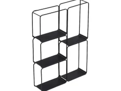 Vente-unique Boekenkast & Vitrine-Rek - 5 Plankjes - Metaal - Zwart - Asunta
