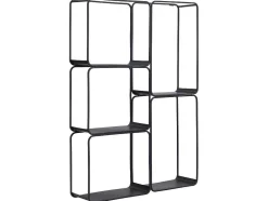 Vente-unique Boekenkast & Vitrine-Rek - 5 Plankjes - Metaal - Zwart - Asunta