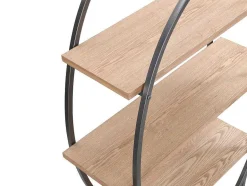 Vente-unique Boekenkast & Vitrine-Rek Met 3 Legplanken In Mdf En Metaal - Houtlook En Zwart - Lolana