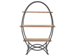 Vente-unique Boekenkast & Vitrine-Rek Met 3 Legplanken In Mdf En Metaal - Houtlook En Zwart - Lolana