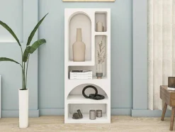 Vente-unique Boekenkast & Vitrine-Rek Met 5 Nissen - Wit - Luela