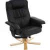 Vente-unique Fauteuil Kunstleer-Relax Fauteuil H56, Zwart