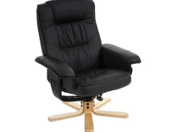 Vente-unique Fauteuil Kunstleer-Relax Fauteuil H56, Zwart