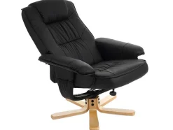 Vente-unique Fauteuil Kunstleer-Relax Fauteuil H56, Zwart