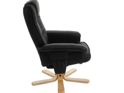Vente-unique Fauteuil Kunstleer-Relax Fauteuil H56, Zwart