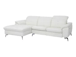 Vente-unique Elektrische Relaxbanken-Relax Hoekbank Elektrisch Van Buffelleer Lismore - Wit - Hoek Links