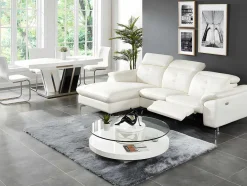 Vente-unique Elektrische Relaxbanken-Relax Hoekbank Elektrisch Van Buffelleer Lismore - Wit - Hoek Links