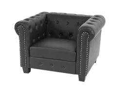 Vente-unique Fauteuil Met Holle Rugleuning-Relaxfauteuil Edinburgh Ronde Poten, Vierkante Voet, Zwart