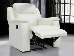 Vente-unique Relaxfauteuil-Relaxfauteuil Evasion Van Leer - Ivoorwit