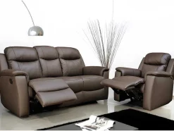 Vente-unique Relaxfauteuil-Relaxfauteuil Evasion Van Leer - Bruin