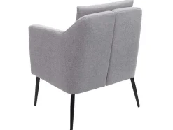 Vente-unique Fauteuil Met Holle Rugleuning-Relaxfauteuil Mcw-H93A, Stof/Textiel Lichtgrijs