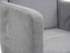 Vente-unique Fauteuil Met Holle Rugleuning-Relaxfauteuil Mcw-H93A, Stof/Textiel Lichtgrijs