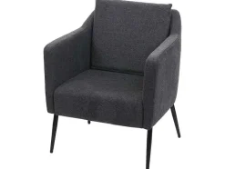 Vente-unique Fauteuil Met Holle Rugleuning-Relaxfauteuil Mcw-H93A, Stof/Textiel Donkergrijs