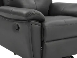 Vente-unique Relaxfauteuil-Relaxfauteuil Van Grijs Leer Vineta